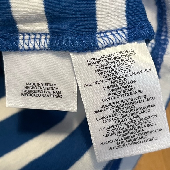Jones New York Blue and White Striped Top - Picture 6 of 7